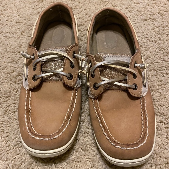 Womens Glitter Sperry Boat Shoes - Picture 2 of 7